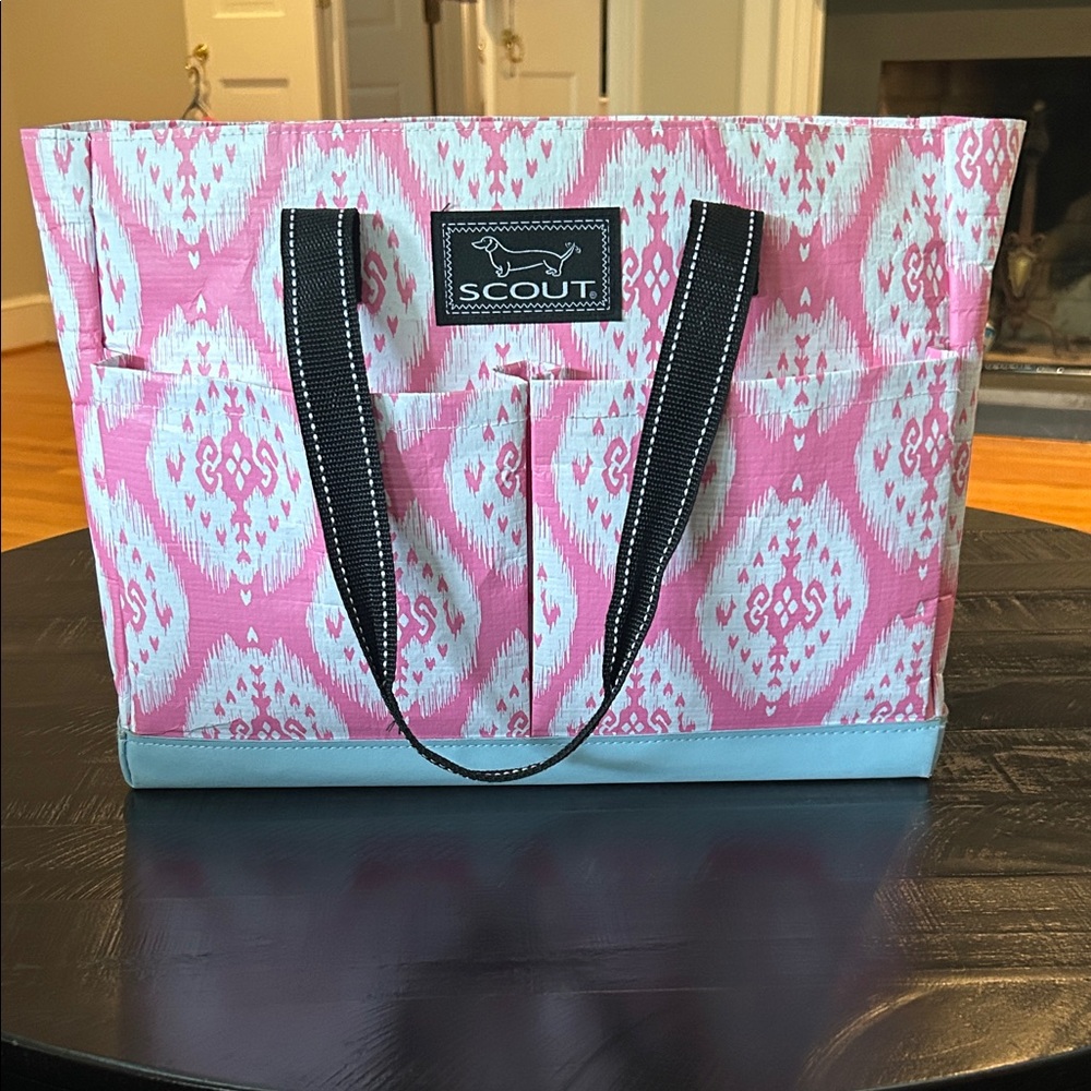 Scout Pink and White Ikat Tote